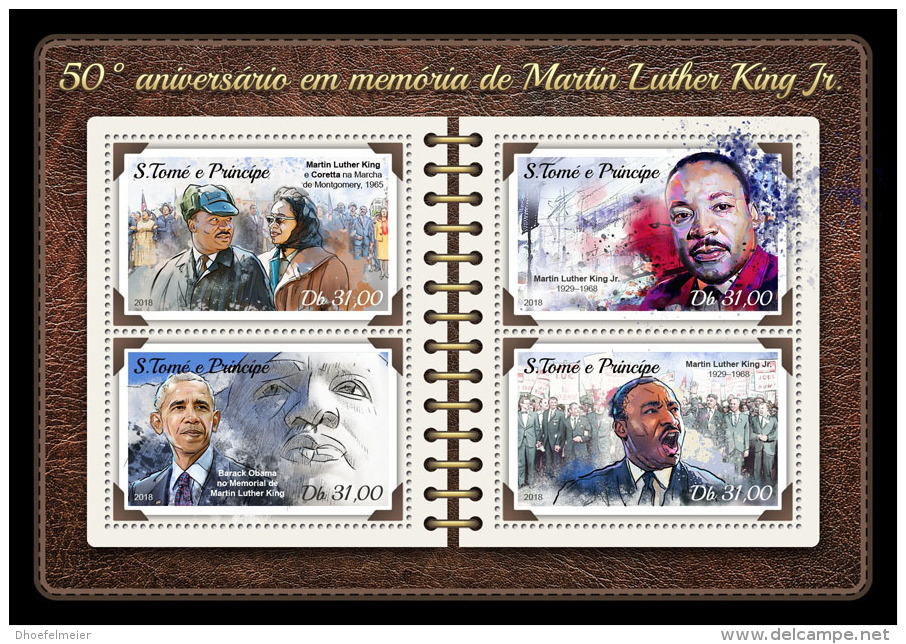 SAO TOME 2018 MNH** Martin Luther King Jr. M/S - OFFICIAL ISSUE - DH1823 - Martin Luther King