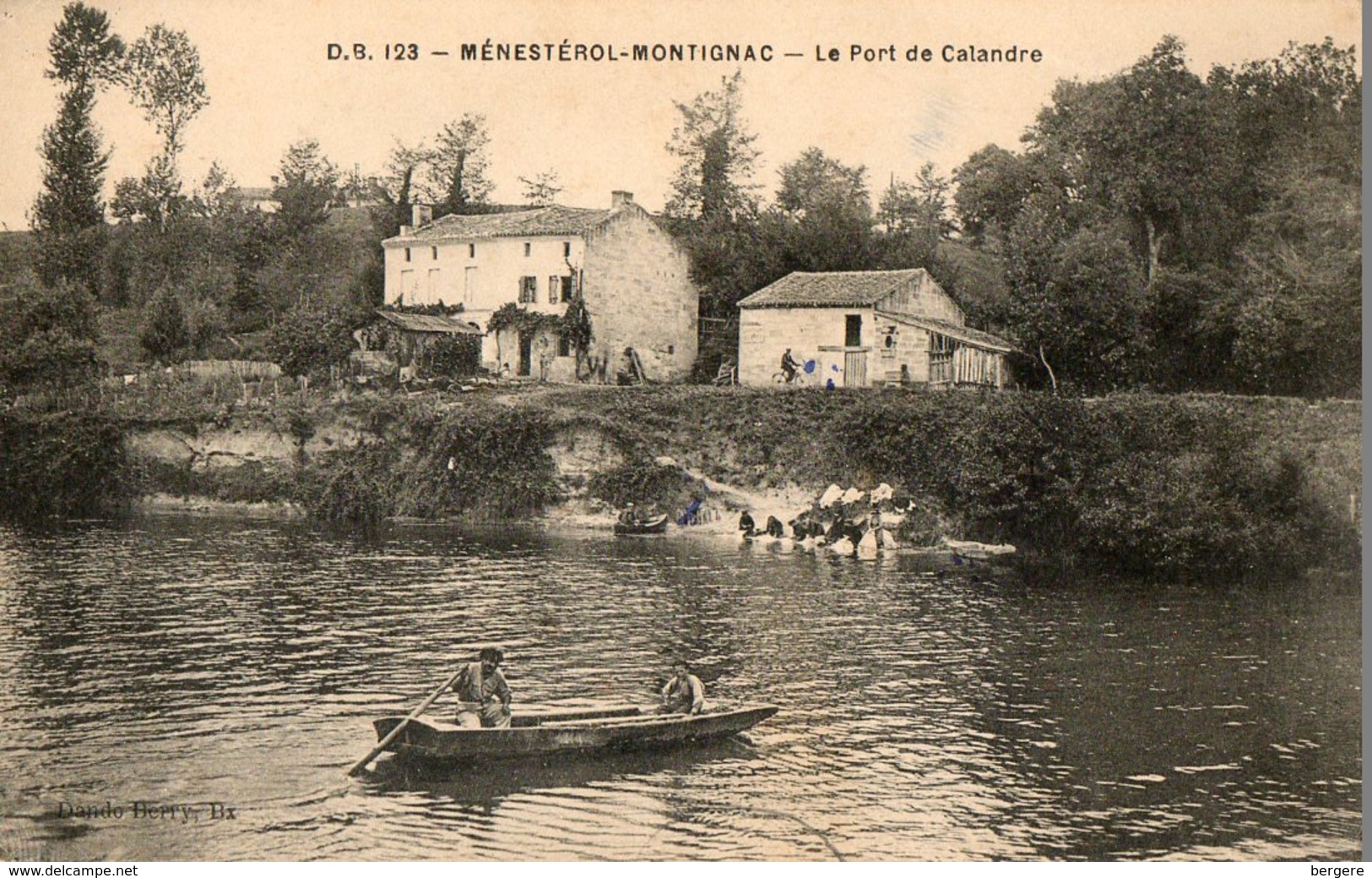 CPA MENESTEROL MONTIGNAC. Le Port De Calandre, Barque, Laveuses, Lavandiéres. - Altri & Non Classificati