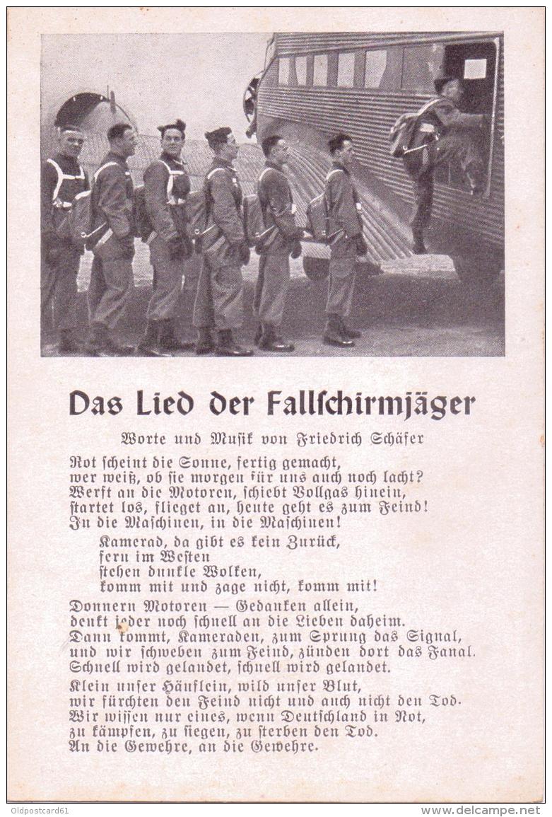 ALTE  AK  Militär  / Fallschirmjäger Mit JU - Das Lied Der Fallschirmjäger -  Ca. 1940 - Guerre 1939-45