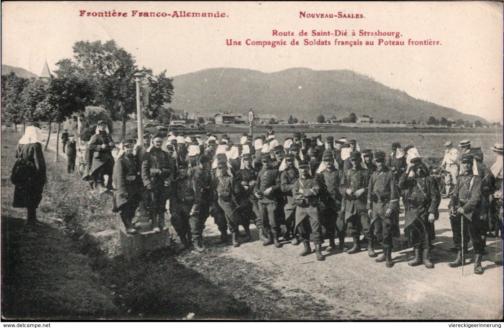 ! [88] Cpa Frontiere Franco Allemande Nouveau Saales, Soldaten, Militär, Grenze Frankreich Deutschland - Provencheres Sur Fave