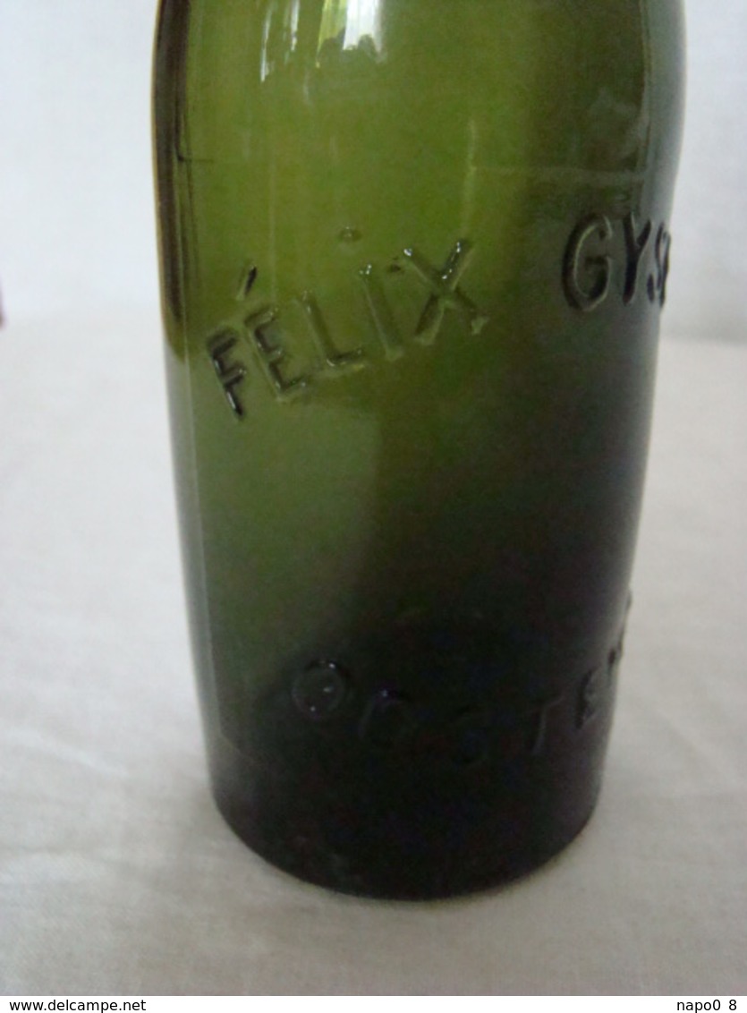 Petite Bouteille De Bière Belge " FELIX  GYSELEN OOSTENDE " époque  Début  20 ème - Bière