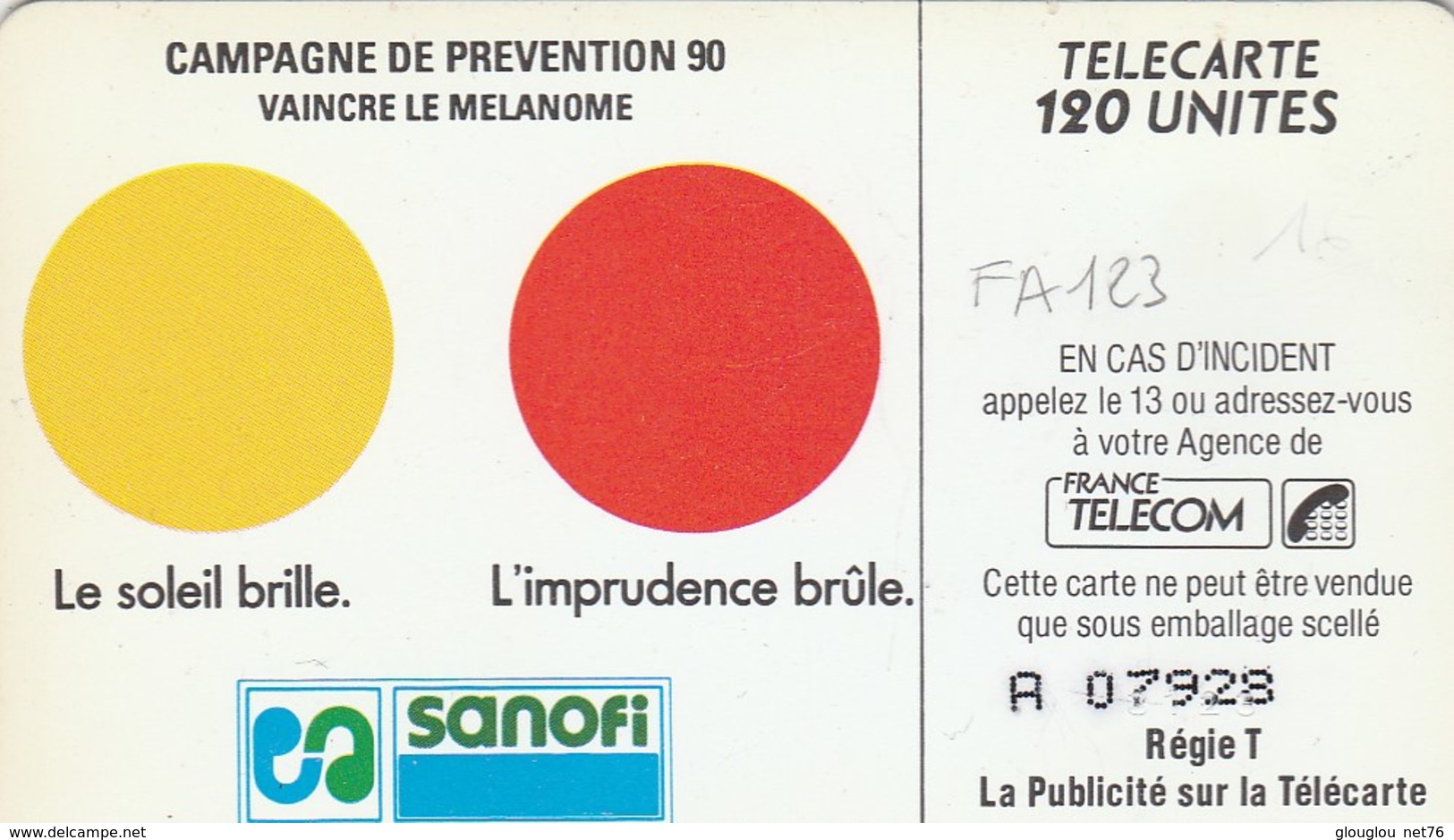 TELECARTE 120... SANOFI...  . - 120 Units