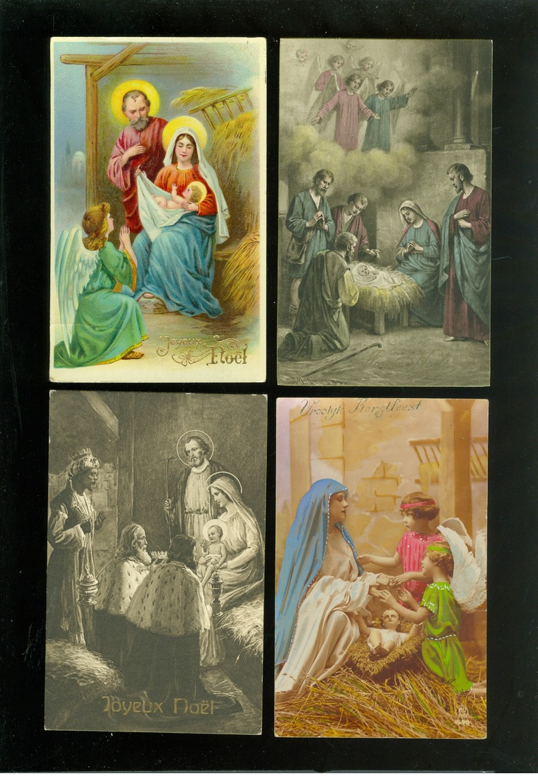 Beau lot de 60 cartes postales de fantaisie Crèche de Noël  Mooi lot 60 postkaarten fantasie kerststal  kerstmis  kribbe