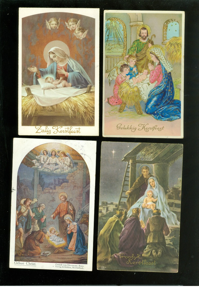 Beau lot de 60 cartes postales de fantaisie Crèche de Noël  Mooi lot 60 postkaarten fantasie kerststal  kerstmis  kribbe