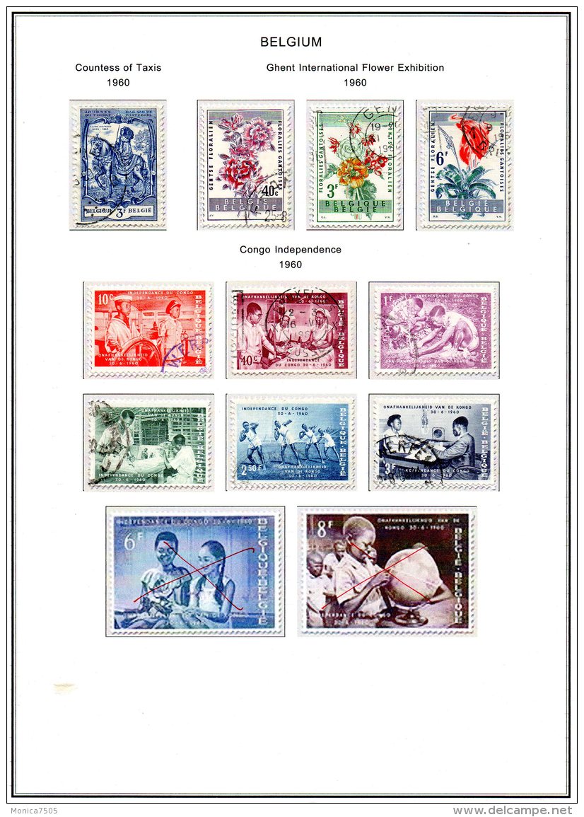 BELGIQUE ( LOT ) : BON  LOT  DE  TIMBRES  BIEN  OBLITERES . - Collezioni