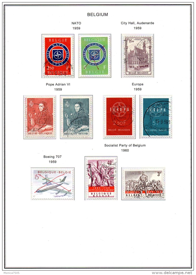 BELGIQUE ( LOT ) : BON  LOT  DE  TIMBRES  BIEN  OBLITERES . - Collections