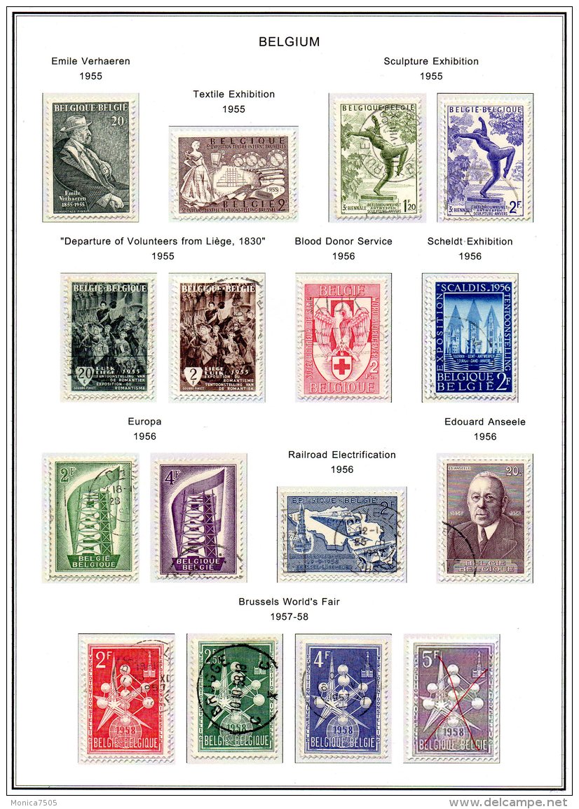 BELGIQUE ( LOT ) : BON  LOT  DE  TIMBRES  BIEN  OBLITERES . - Collections