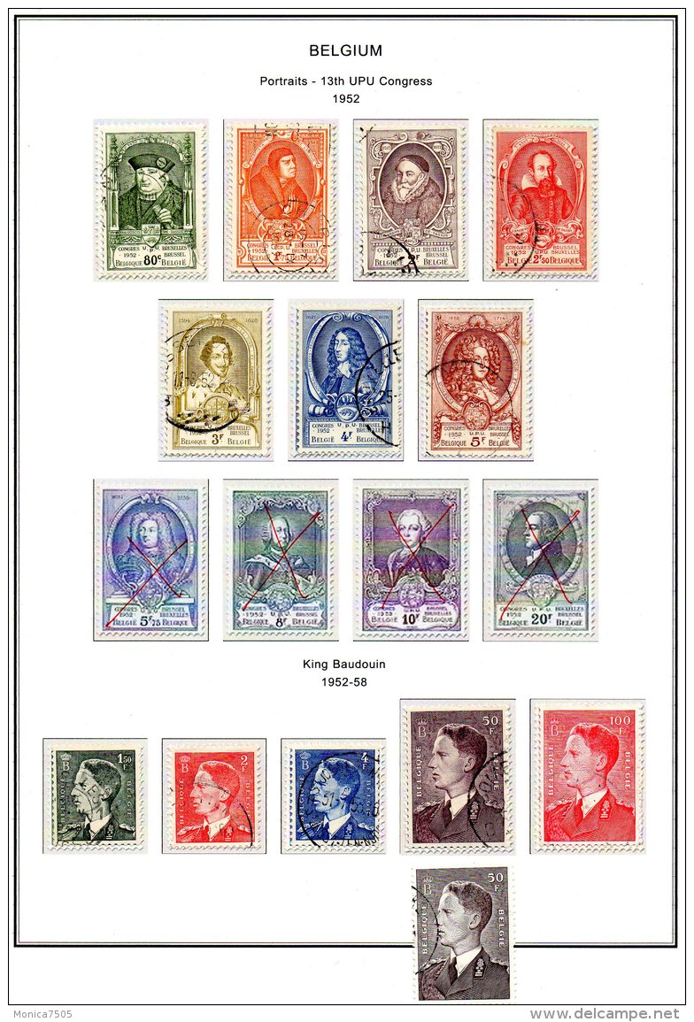 BELGIQUE ( LOT ) : BON  LOT  DE  TIMBRES  BIEN  OBLITERES .