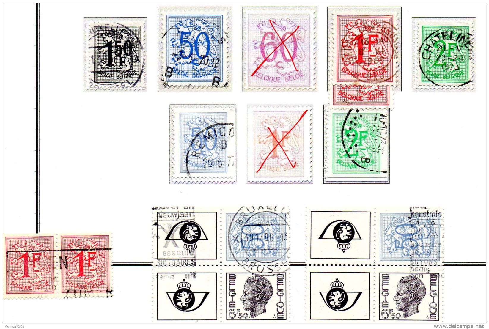 BELGIQUE ( LOT ) : BON  LOT  DE  TIMBRES  BIEN  OBLITERES .