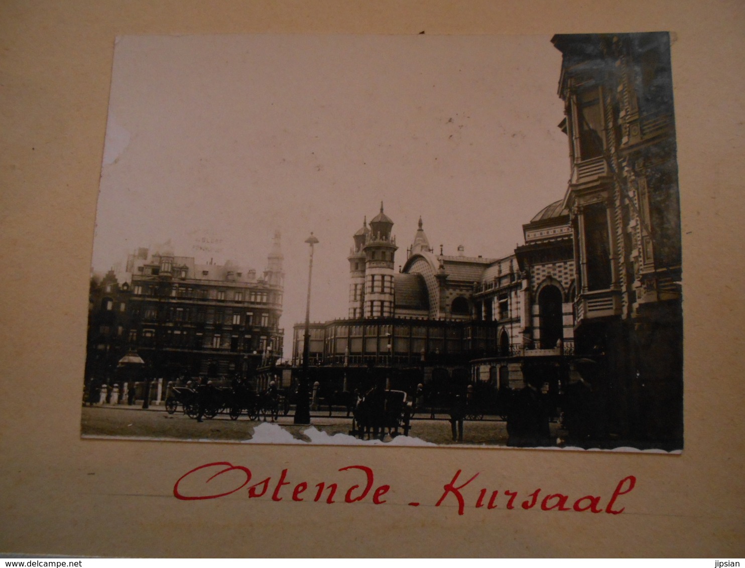 Lot De 4 Photographies Originales Circa 1900 Ostende Kursaal Terrasse Hotel De Ville Belgique  Faoue Photo Photographie - Lieux