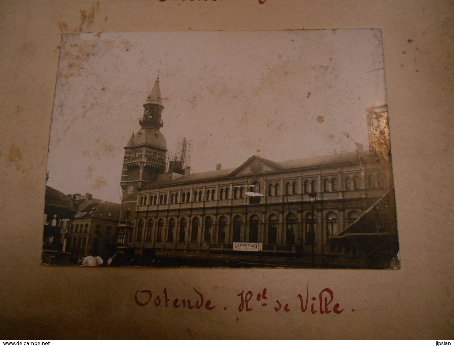 Lot De 4 Photographies Originales Circa 1900 Ostende Kursaal Terrasse Hotel De Ville Belgique  Faoue Photo Photographie - Lieux