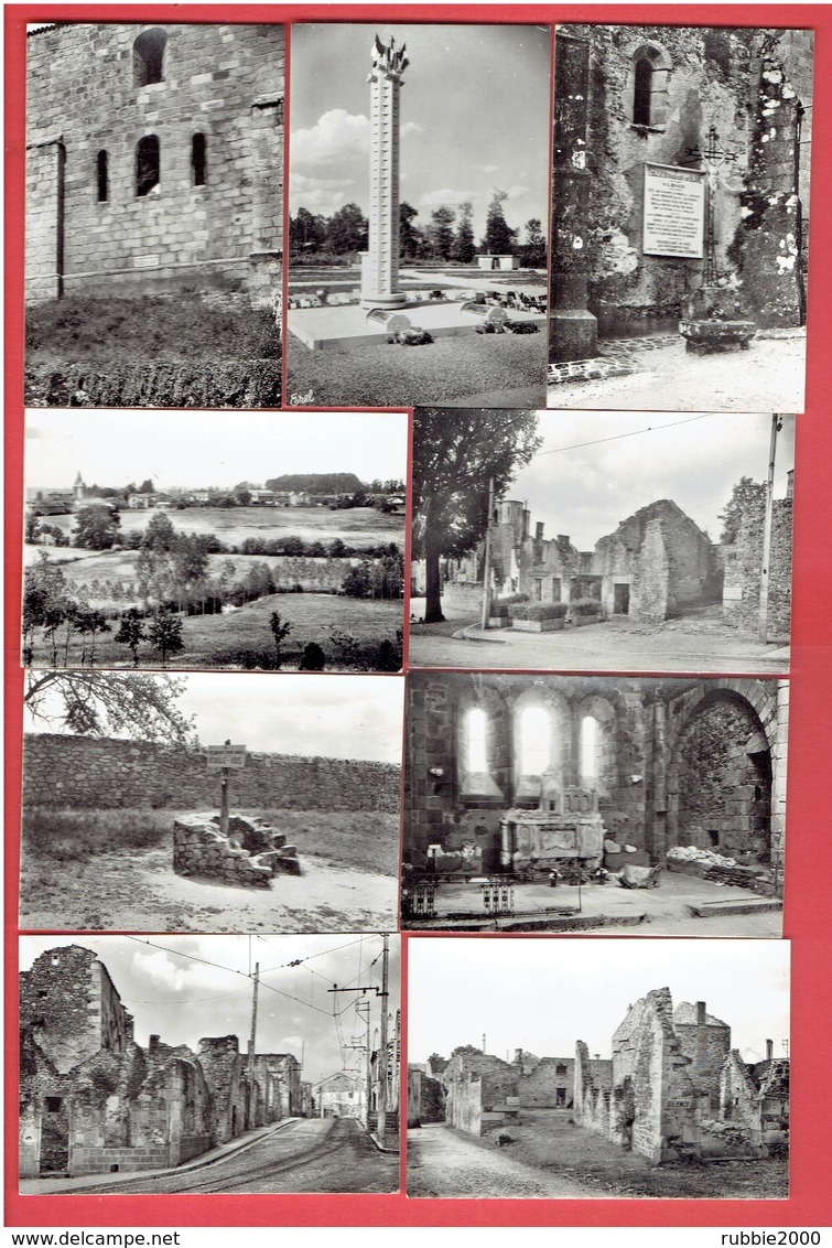 ORADOUR SUR GLANE BOURG MARTYR 10 JUIN 1944 CARNET DE 10 PHOTOGRAPHIES EN SUPERBE ETAT - Documents