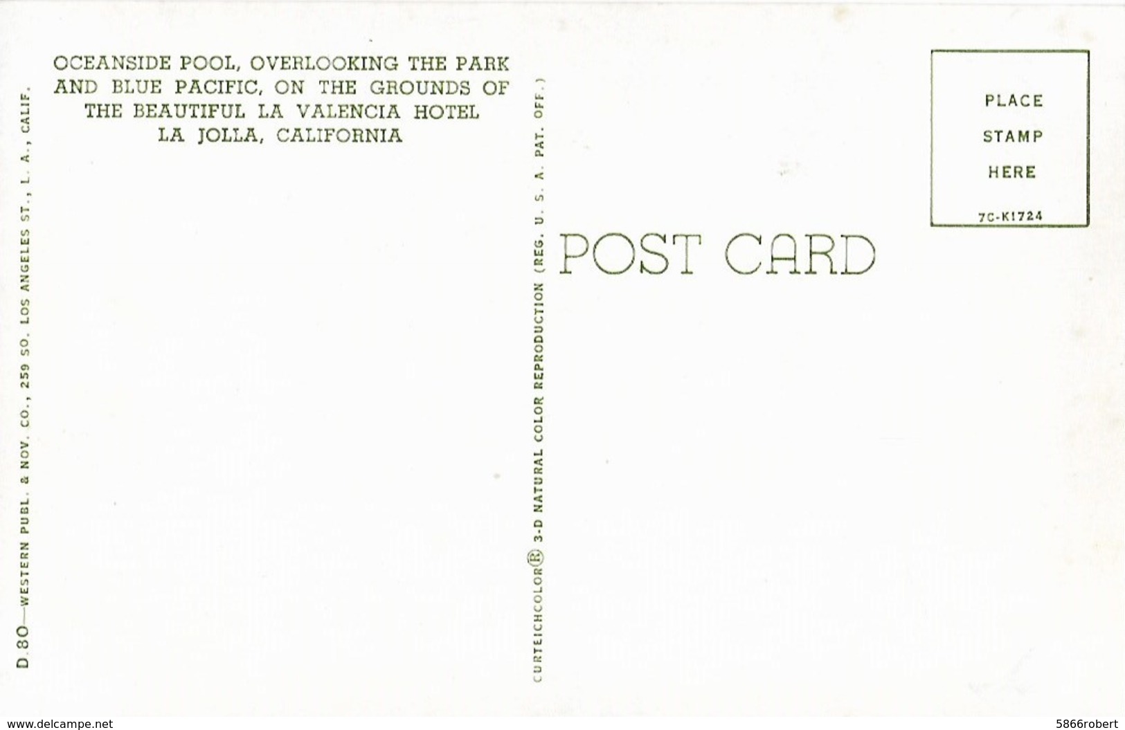 CARTE POSTALE ORIGINALE DE 9CM/14CM :  SAN DIEGO THE BEAUTIFUL LA VALENCIA HOTEL LA JOLLA  CALIFORNIA USA - San Diego