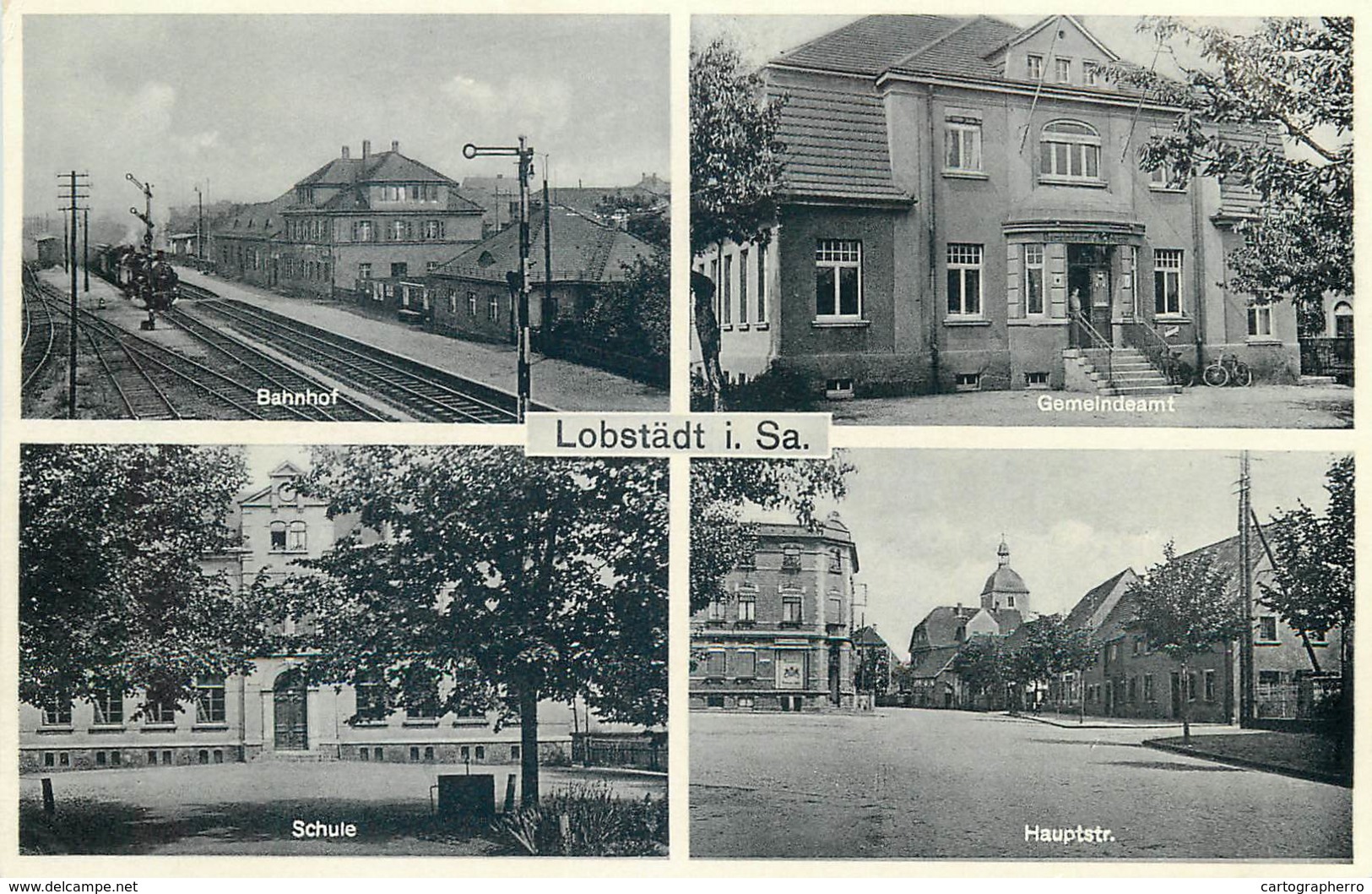 D1315 Allemagne Lobstadt I. Sa. School Ecole Scule Bahnhof Train Station Gare - Altri & Non Classificati