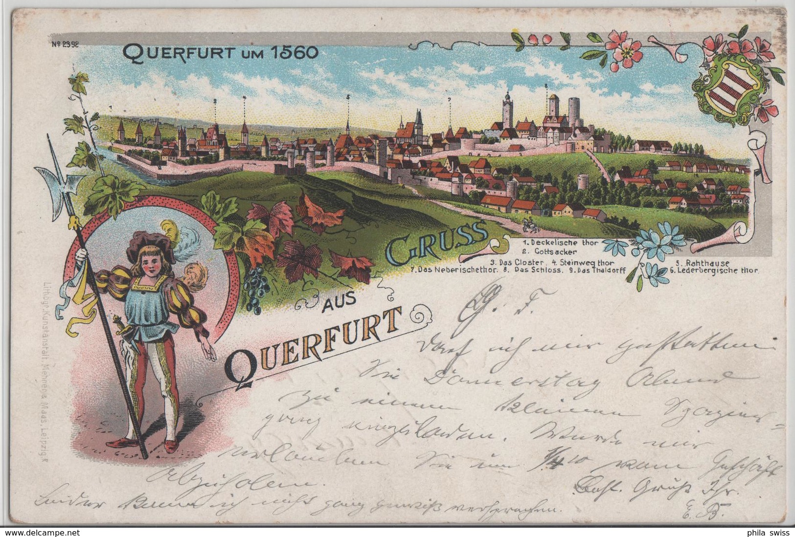 Gruss Aus Querfurt - Querfurt Um 1560 - Litho Lithographie Mehner & Maas - Querfurt