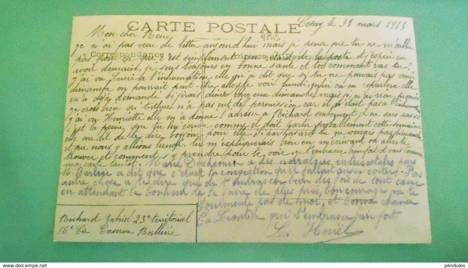 TH 	CARTE THEMES MILITAIRE	N° DE CASIER 	4 BIS	DETAIL RECTO VERSO DE LA CARTE AVEC LES 2   PHOTOS - Personen