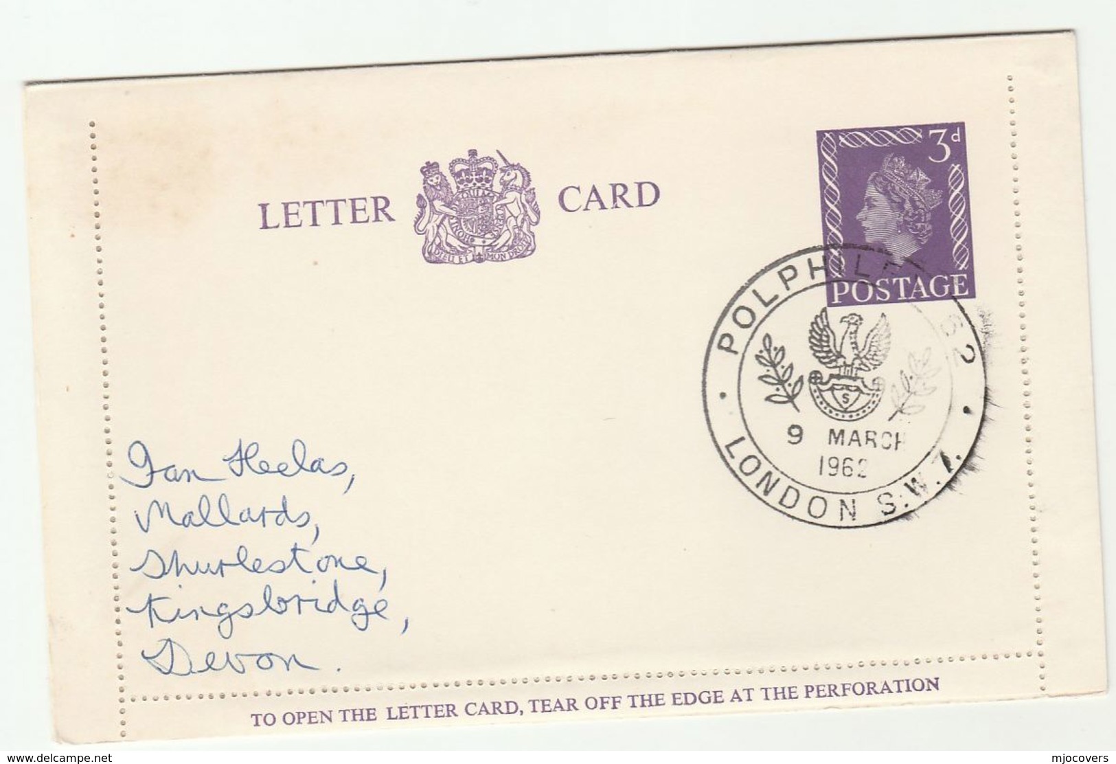 1972 GB POLPHILEX EVENT COVER Postal STATIONERY LETTERCARD Cover Philatelic Exhibition - Stamped Stationery, Airletters & Aerogrammes