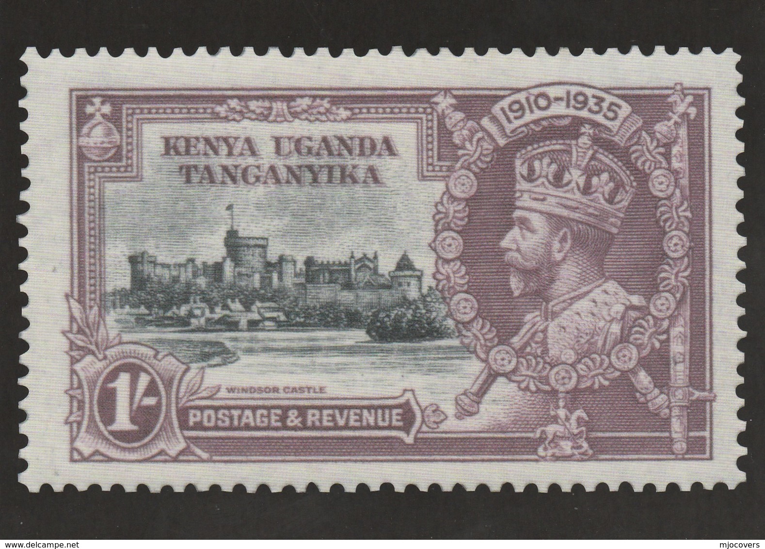 Postcard Depicting 1/- Kenya Uganda Tanganyika Stamp Card By Philangles Gb - Stamps (pictures)