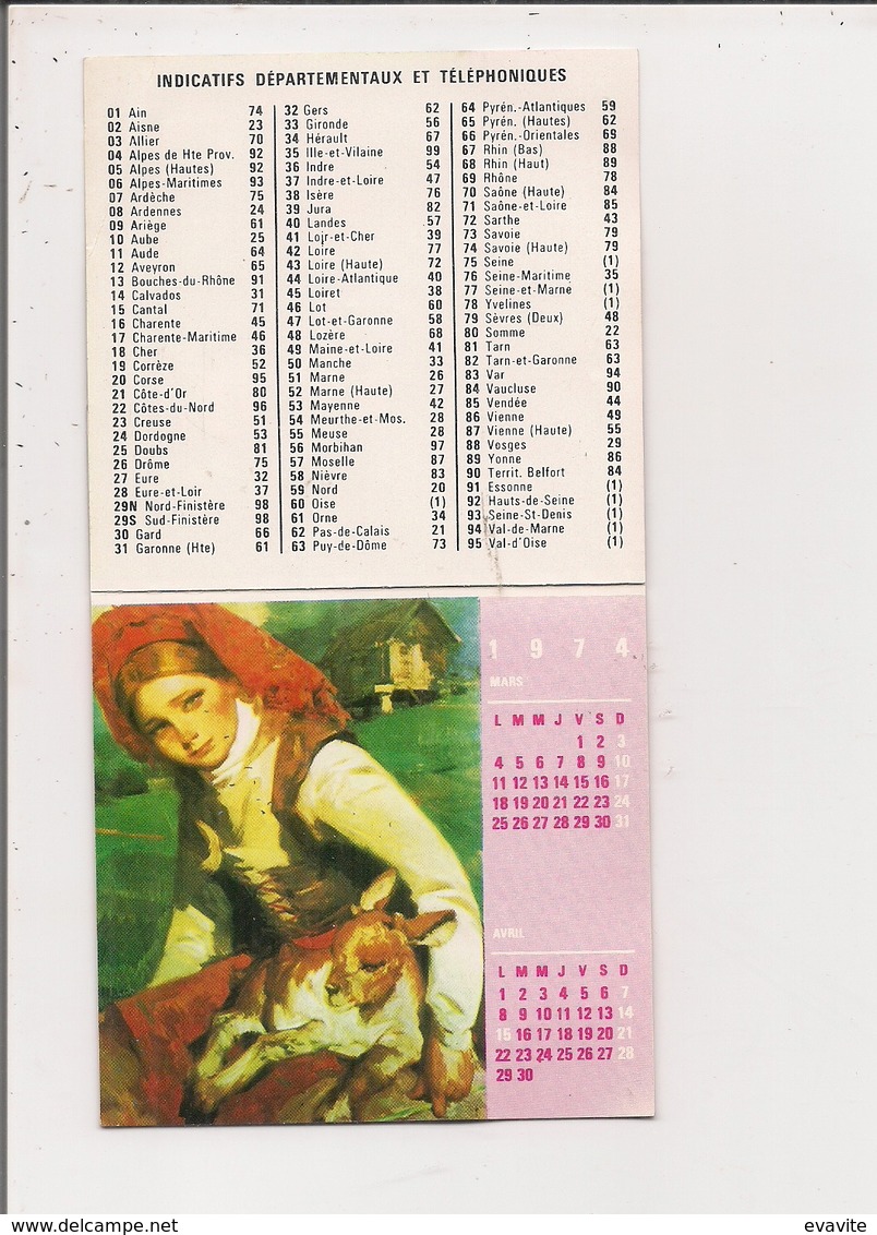 Petit Calendrier Jean Lavigne 6 Pages   PEINTURE - Les Bleuets D'Armor à  Villeneuve-la-Garenne  92 - Formato Piccolo : 1971-80