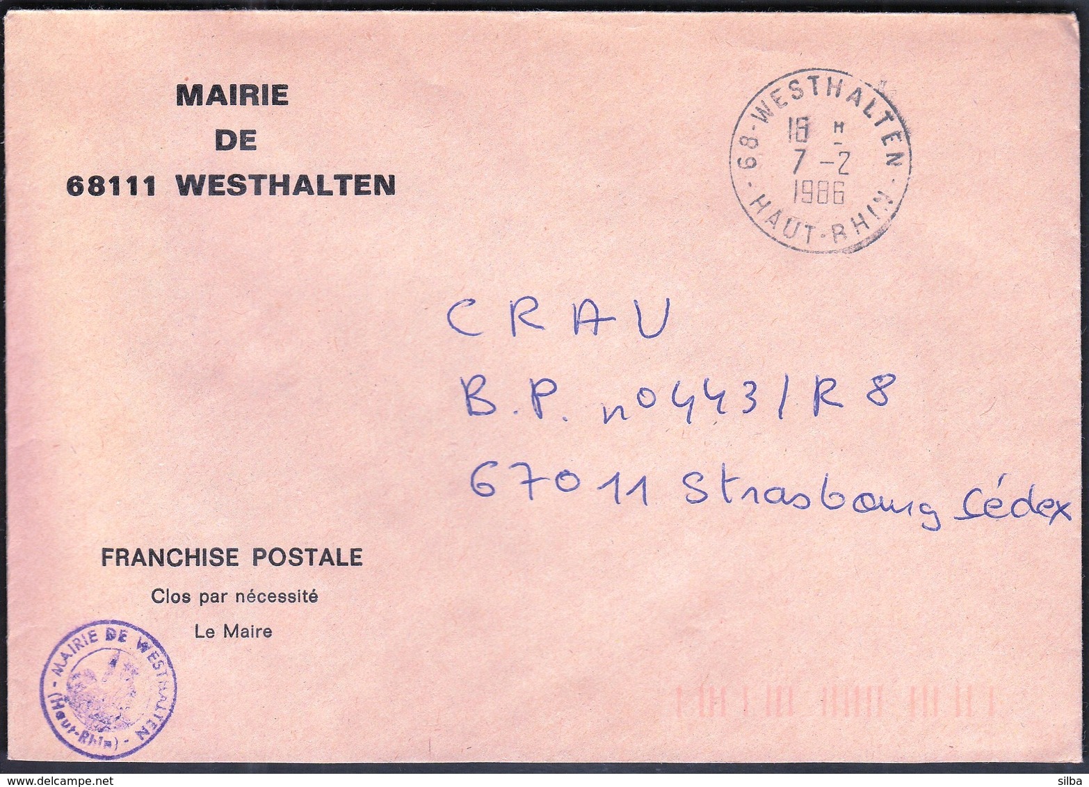 France Westhalten 1986 / Mairie De Westhalten - 1961-....