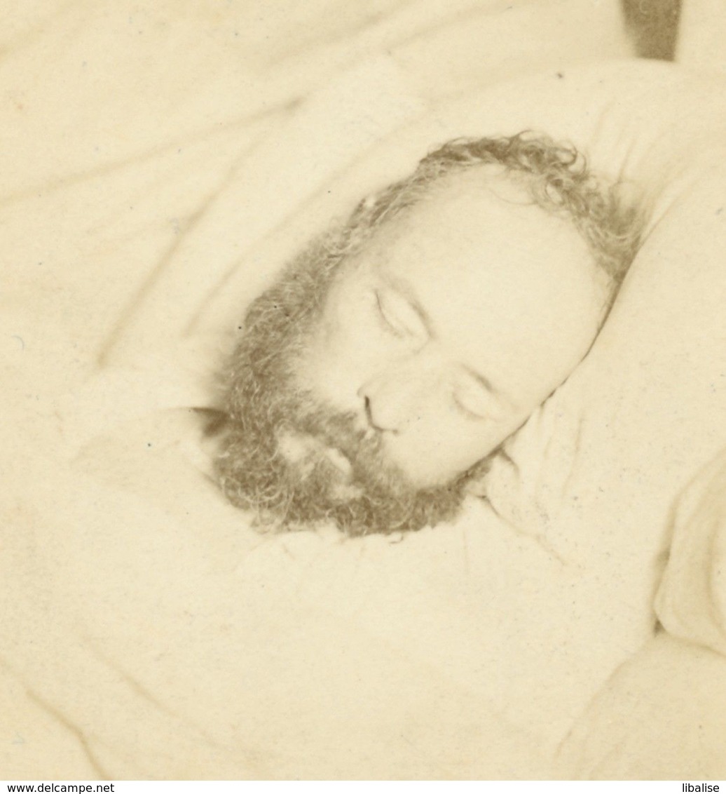 1865 Proudhon Photographie Sur Son Lit De Mort Carjat Anarchie Libertaire Rare - Personalità