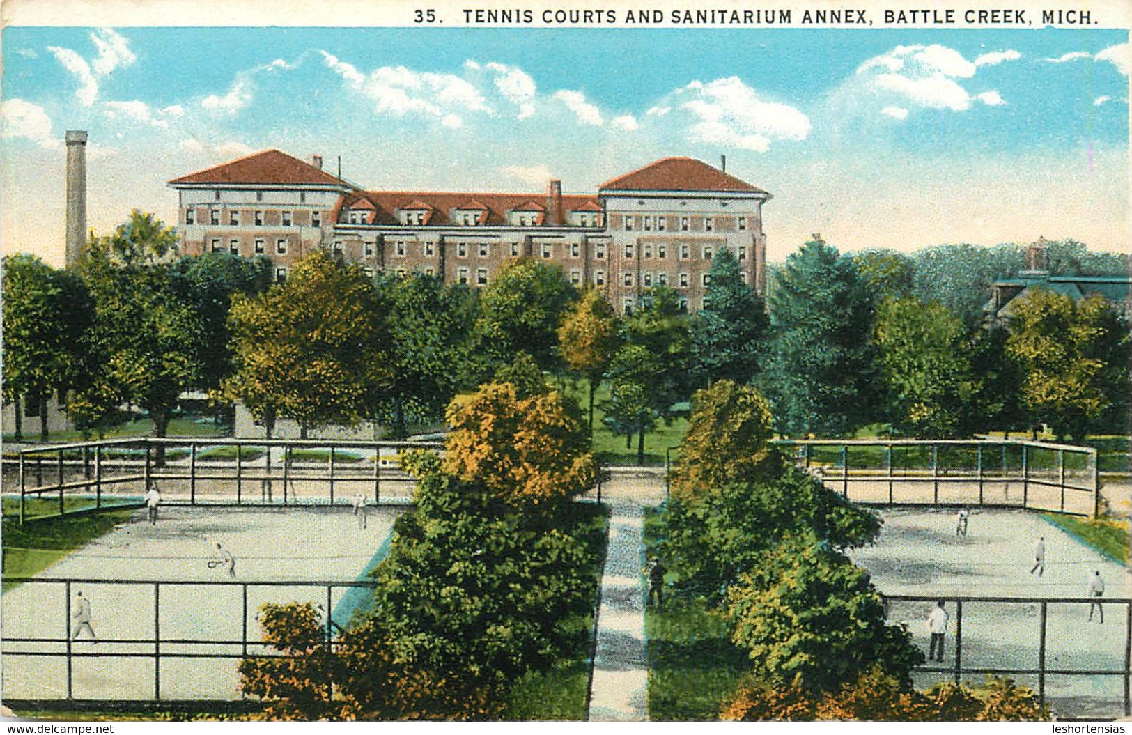 TENNIS COURTS AND SANITARIUM ANNEX BATTLE CREEK MICHIGAN - Autres & Non Classés