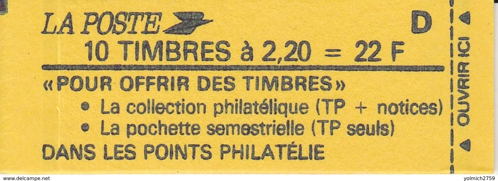 2376 C 7 LIBERTE Carnet De 10 - "Pour Offrir"...pochette Semestrielle - Lettre D -Conf. 8 - Autres & Non Classés