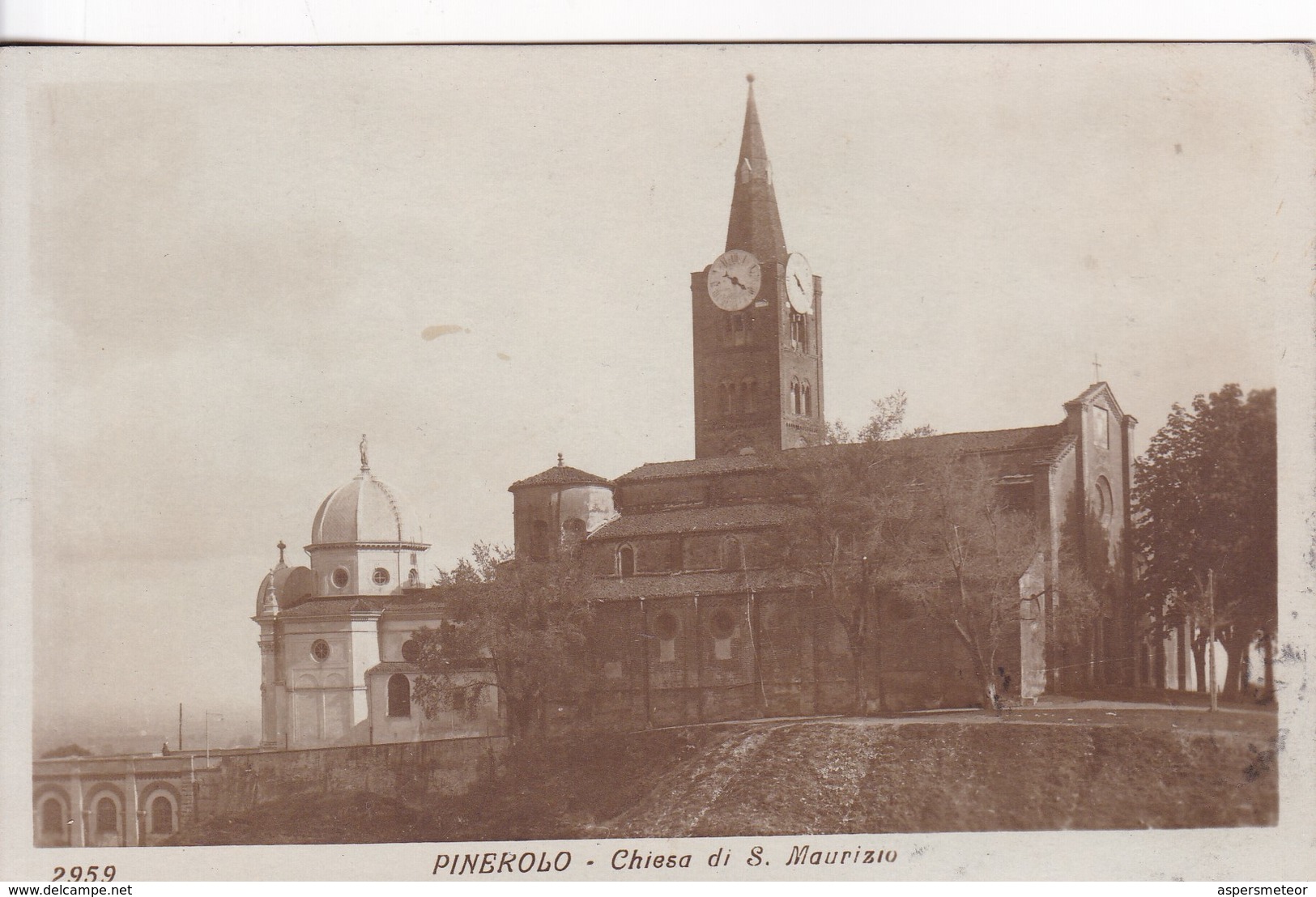 PINEROLO. CHIESA DI S MAURIZIO. 2959.ED RATELLI DIENA. CIRCULEE OBLIT TORINO 1925- BLEUP - Chiese