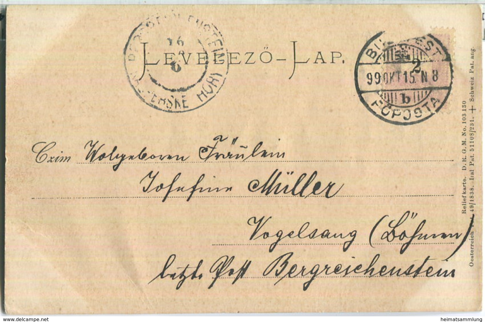 Csigany - Zigeuner - Esel - Reliefkarte - Verlag Stengel & Co Berlin - Europe