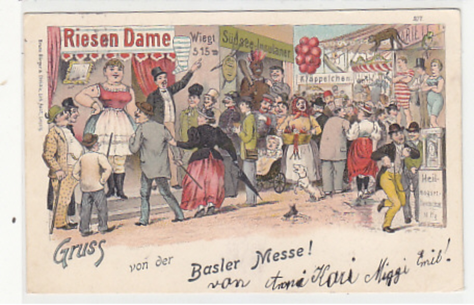 Gruss Von Der Basler Messe - Litho - 1897     (P-148-70503) - Sonstige & Ohne Zuordnung