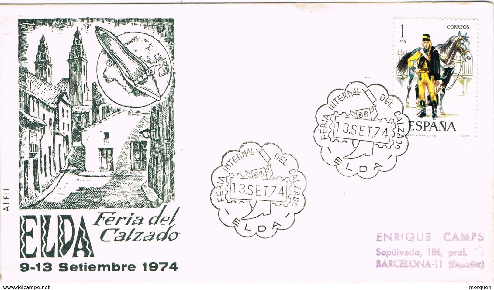 29056. Carta Exposicion ELDA (Alicante) 1974. Feria Del Calzado - Cartas & Documentos