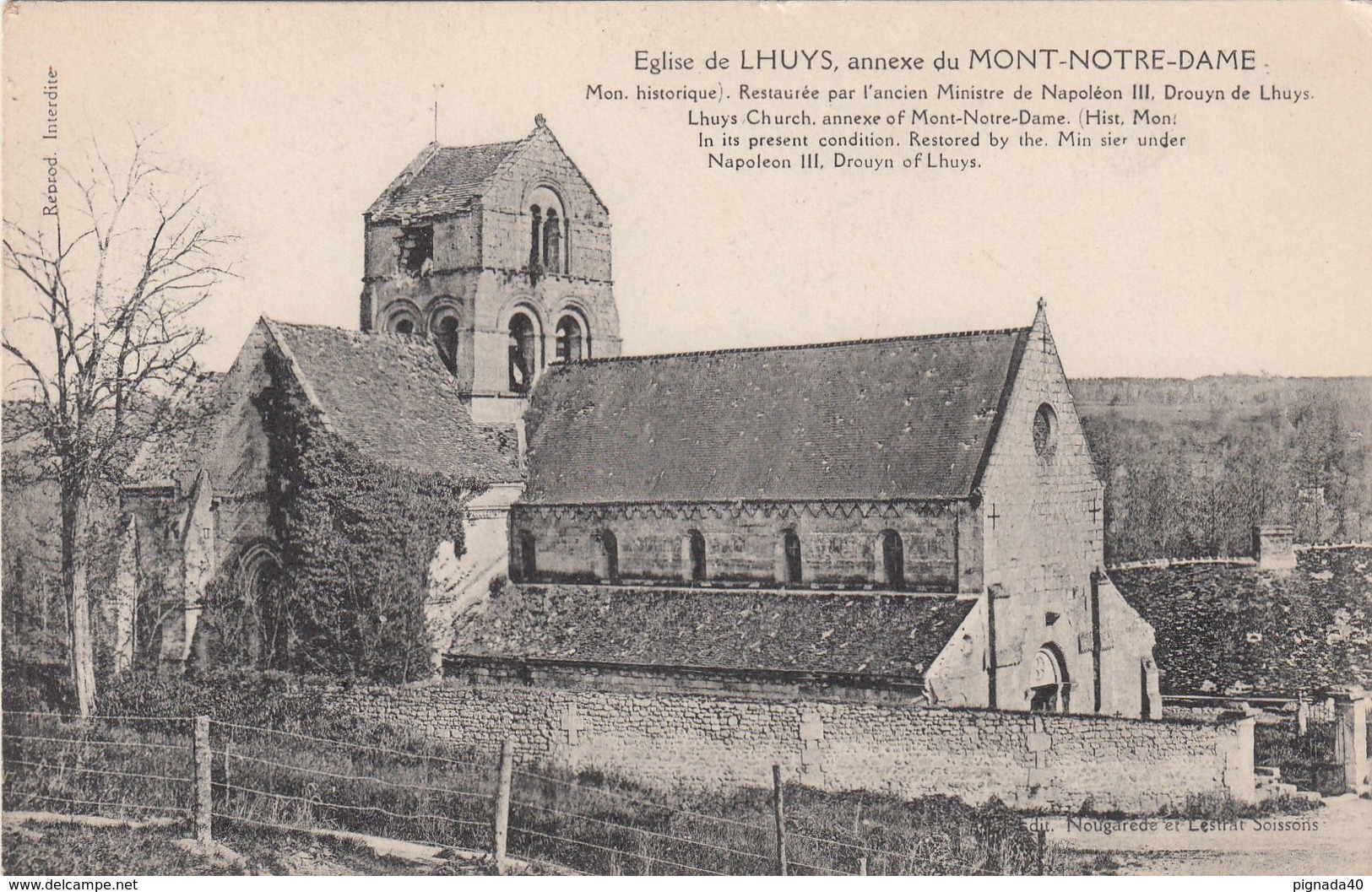 Cp , 02 , LHUYS , Église , Annexe Du MONT-NOTRE-DAME (monument Historique) - Altri & Non Classificati