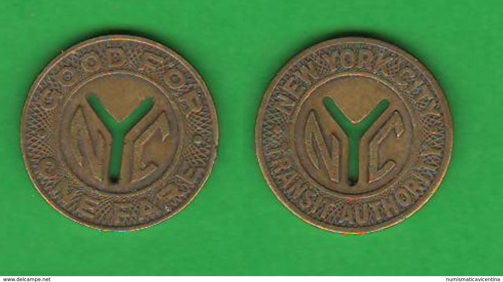 New York Transit Authority USA One Fare Token Gettoni Trasporti Jetons De Transport - Other & Unclassified