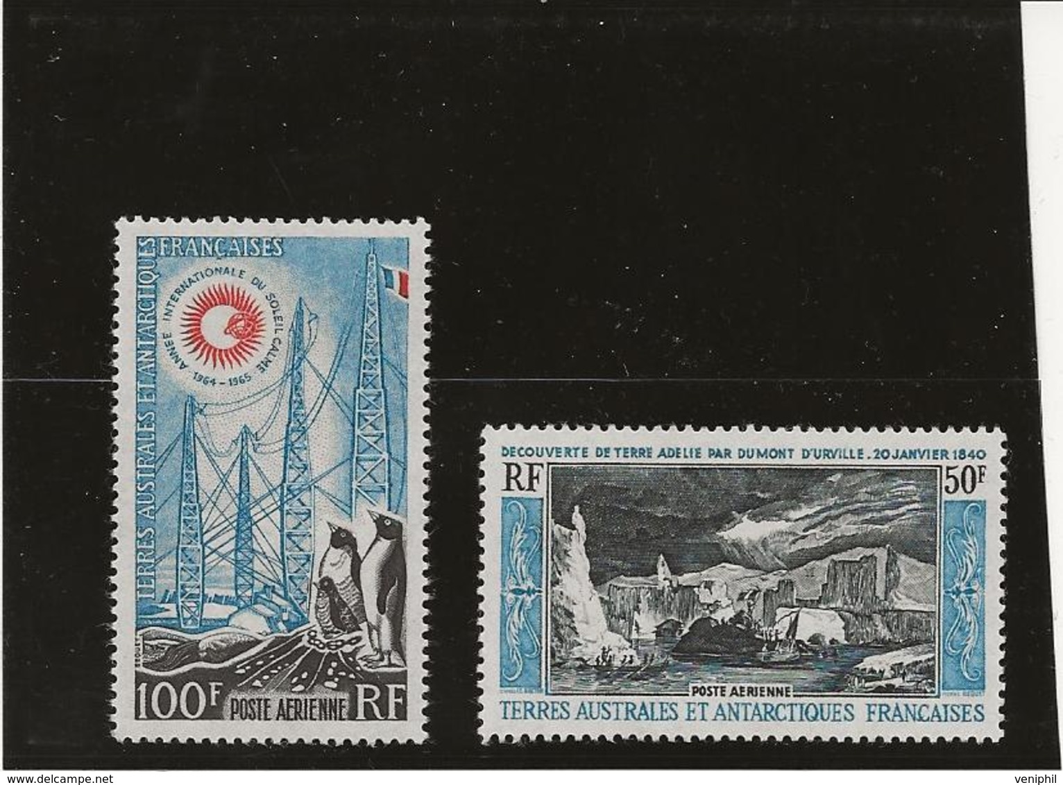 T.A.A.F - POSTE AERIENNE N° 7 ET 8 NEUF X INFIME CHARNIERE -ANNEE 1963-65 - COTE /360 € - Poste Aérienne