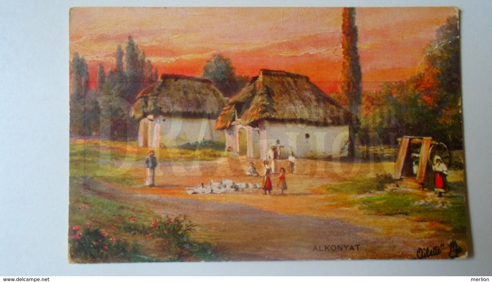 D159084 Hungarian Villages II.  - Alkonyat - Tuck  - Oilette  -1908 Hungary  Orosháza - Toorop, Jan