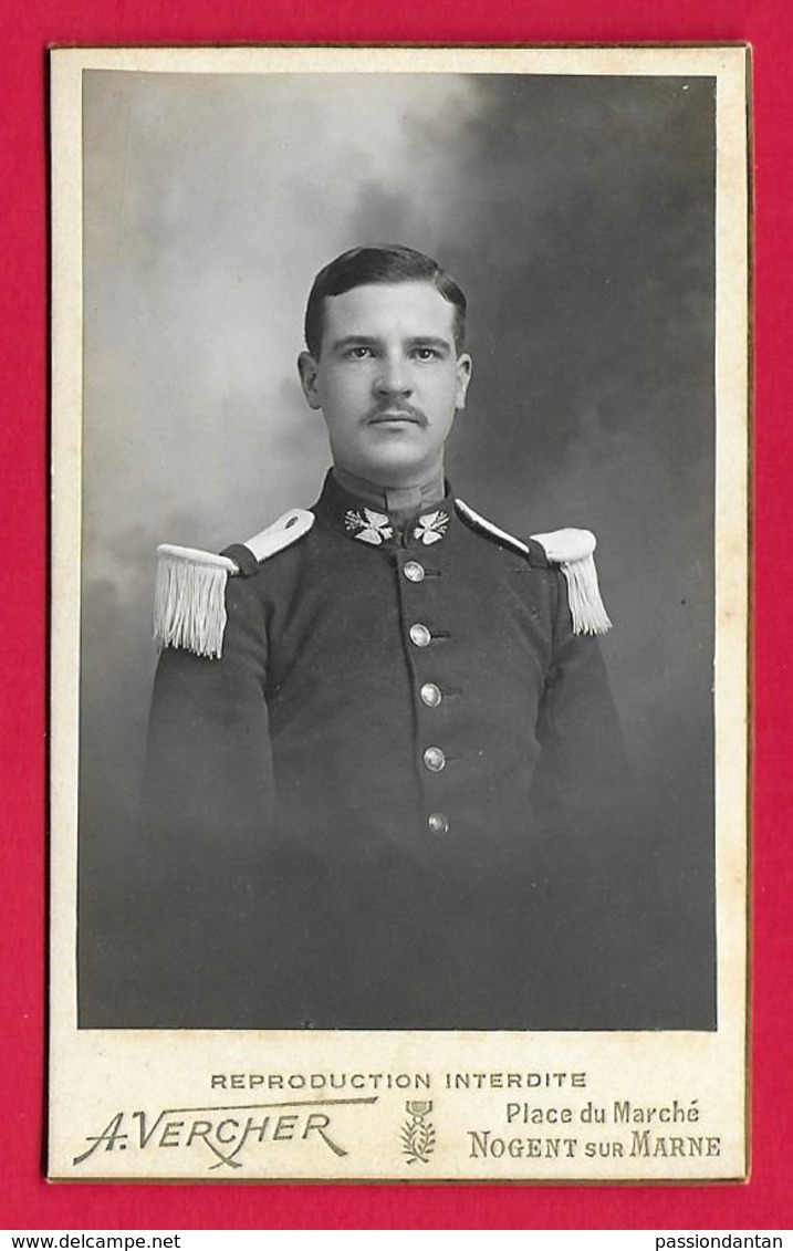 Photographie CDV - Studio A. Vercher à Nogent Sur Marne - Portrait D'un Militaire D'État-Major - Guerre, Militaire