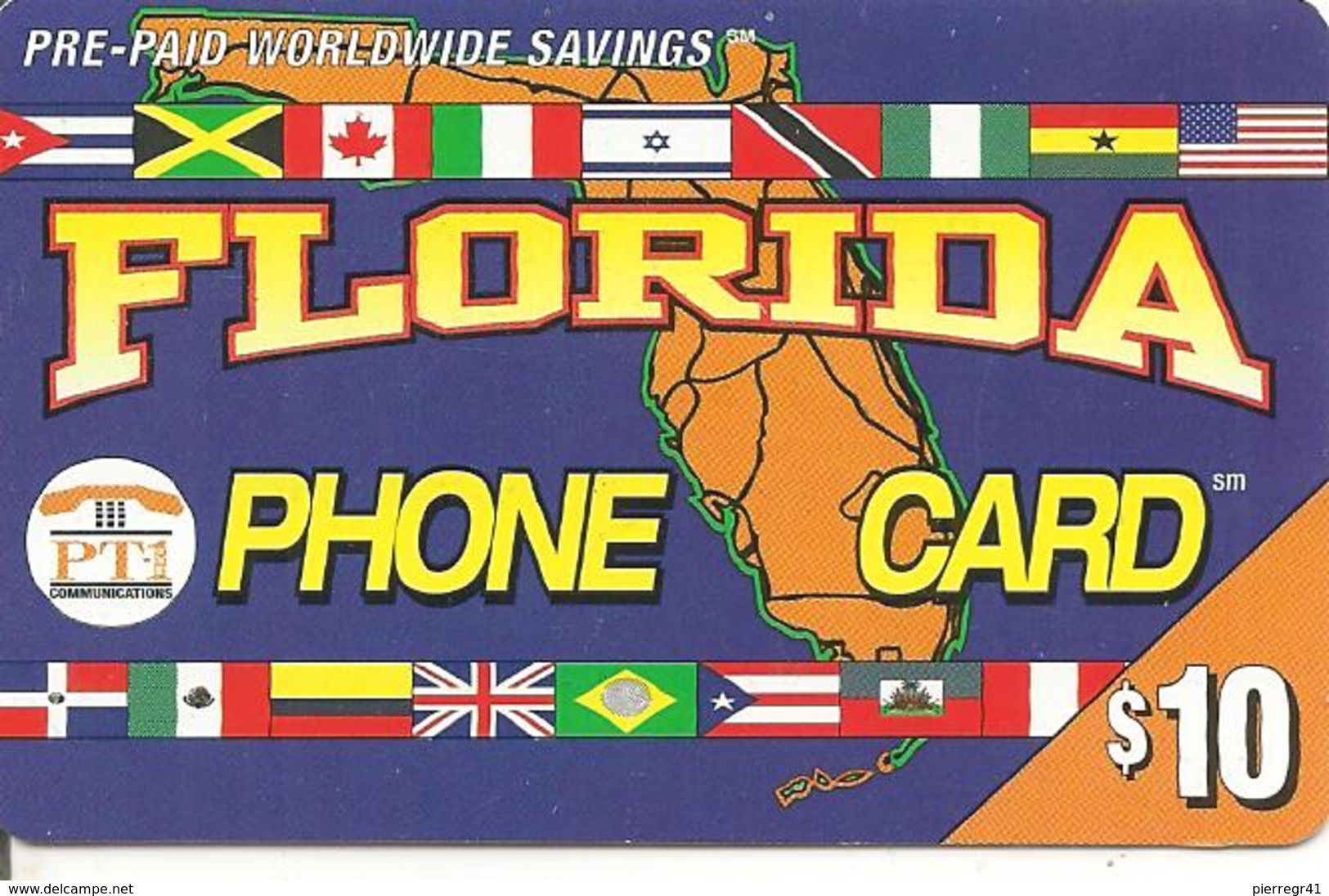 CARTE-PREPAYEE-USA-PT1 -10$-FLORIDA -6/00^--TBE - Autres & Non Classés