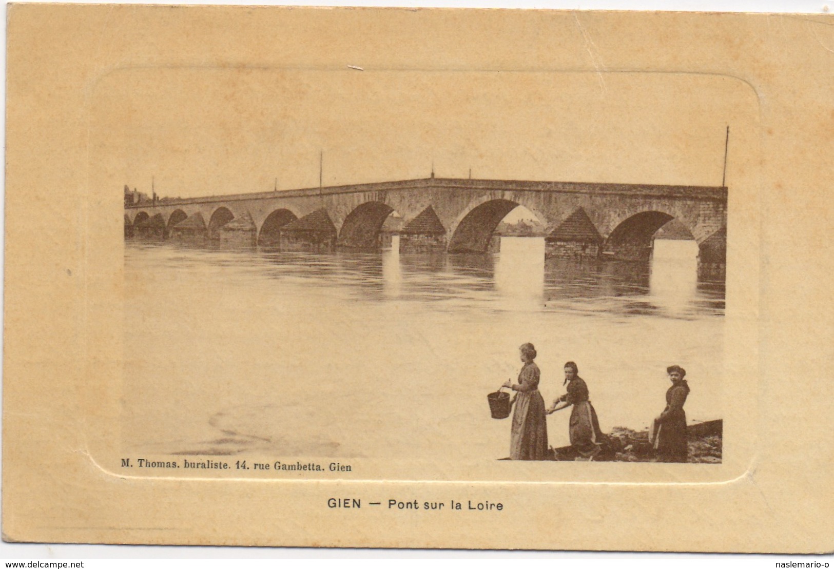 CPA 45 GIEN Pont Sur La Loire Avec Lavandières - Gien