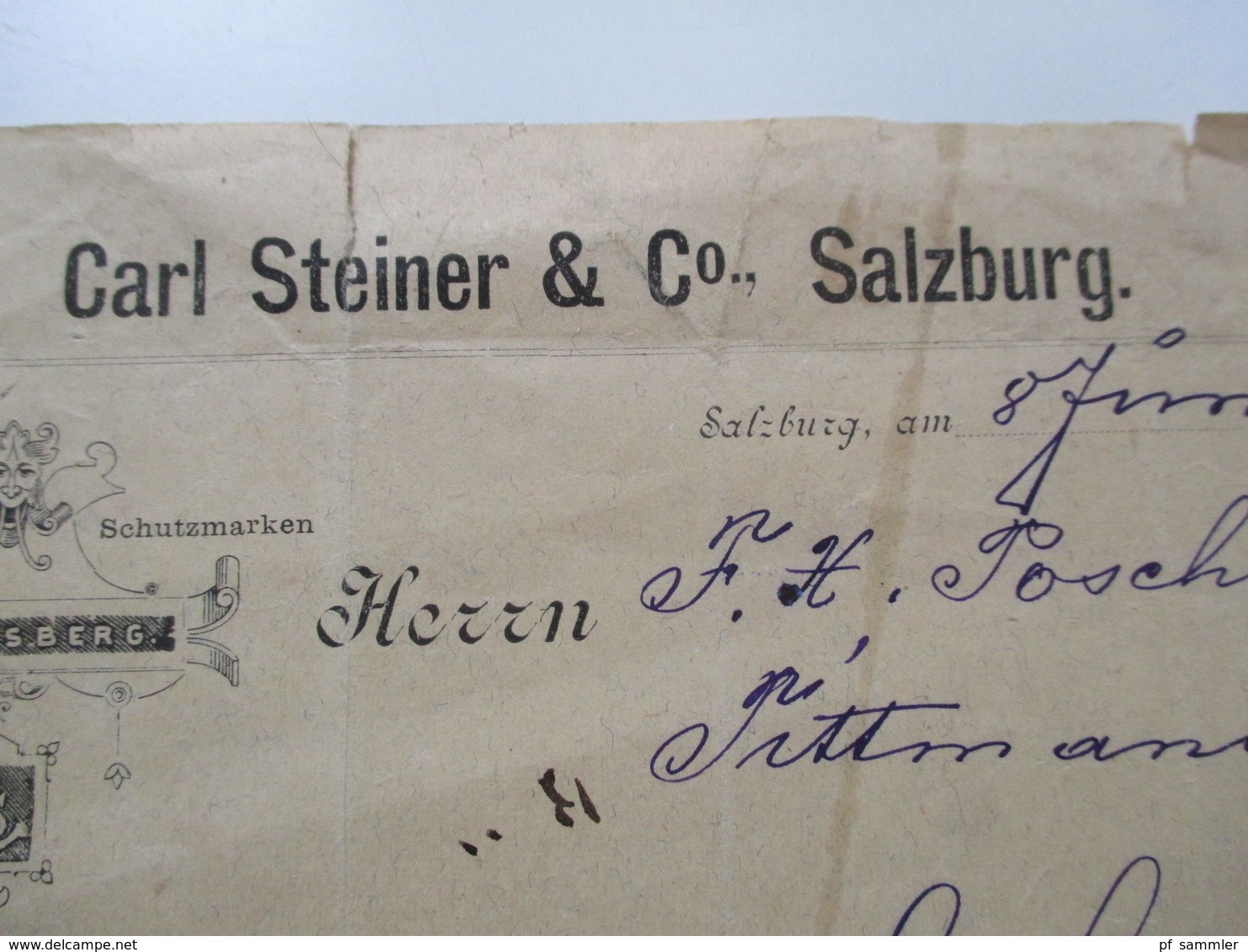 Österreich 1887 Frachtbrief / Waren Versand. Mit Steuermarke / Stempel Marke! Carl Steiner & Co Salzburg - Briefe U. Dokumente