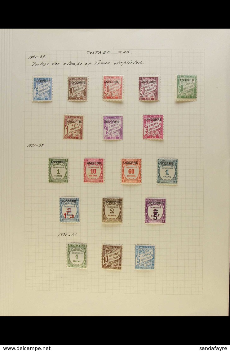 FRENCH POSTAGE DUES 1931-50 MINT COLLECTION Incl. 1931-2 Overprinted Set, Scarce 1931-2 Ovpts & Surcharges Due Set, Plus - Altri & Non Classificati