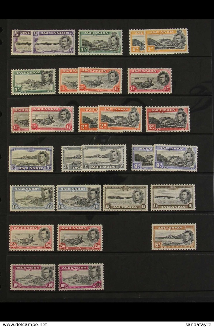 1938-53 NEVER HINGED MINT Complete Set, SG 38/47, With Most Additional Perfs To 2s 6d And 10s, Lovely ! (28 Stamps) For  - Ascensione