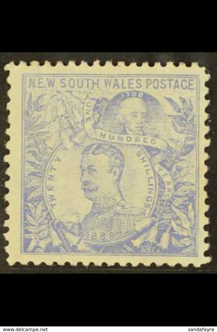 NEW SOUTH WALES 1890 20s Ultramarine Capt. Arthur Phillip & Lord Carrington Perf 12x11, SG 264cb, Fine Mint, Very Fresh. - Other & Unclassified