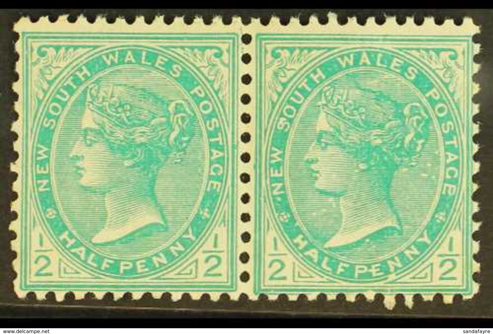 NEW SOUTH WALES 1905-10 ½d Blue Green, Horizontal Pair, One Showing Type I (small H), SG 333ba, Never Hinged Mint, Light - Altri & Non Classificati