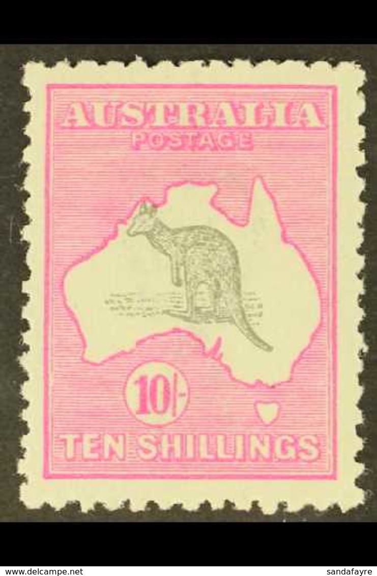 1915-28 10s Grey And Bright Aniline Pink Kangaroo, SG 43a, Fine Mint, Well Centred And With Lovely Fresh Colour. For Mor - Other & Unclassified