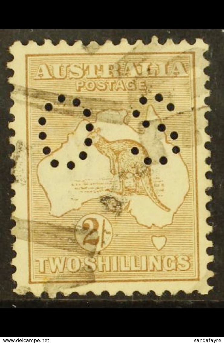 OFFICIAL 1915 1s Brown Roo Punctured "OS", SG O36, Fine Used, Nice Centering, Fresh Colour. For More Images, Please Visi - Altri & Non Classificati