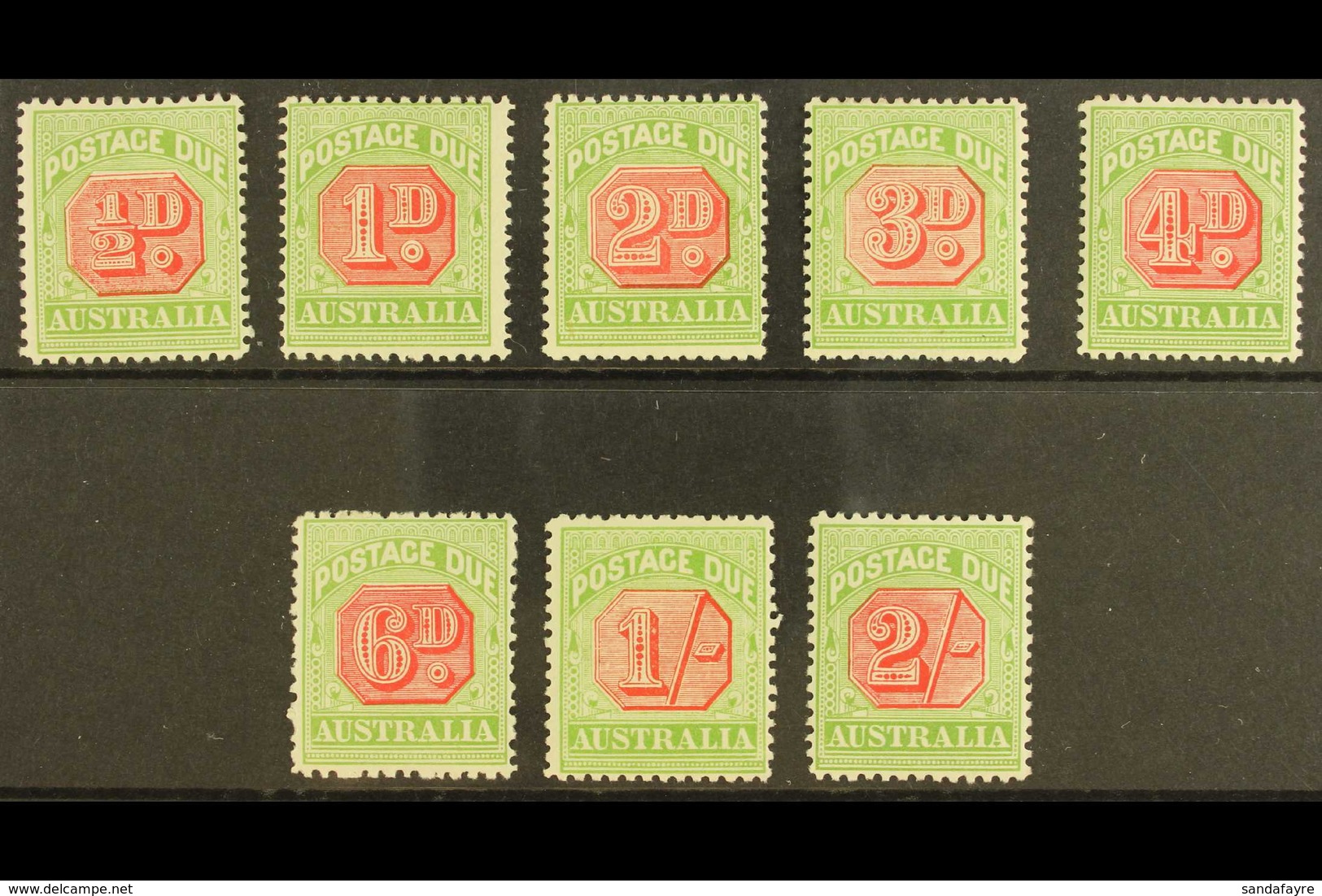 POSTAGE DUES 1909-11 Perf 12 X 12½ (rosine And Yellow-green) Set Complete To 2s, SG D63/D70, Fine Mint With Lovely Fresh - Altri & Non Classificati