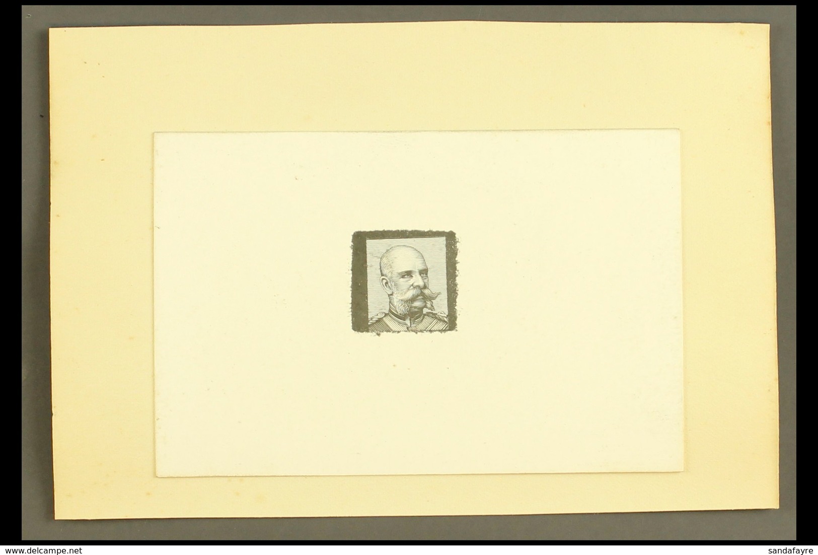 EMPEROR FRANZ JOSEF THE FIRST - DIE PROOF A Circa 1900 De La Rue Die Proof Showing A Stamp Sized Engraved Portrait Of Th - Altri & Non Classificati