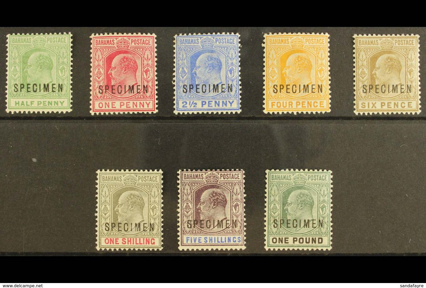 1902-06 Ed VII Set To £1 Plus 1906 ½d Green, Overprinted "Specimen", SG 62s-70s, 71s, Very Fine And Fresh Mint. (8 Stamp - Other & Unclassified