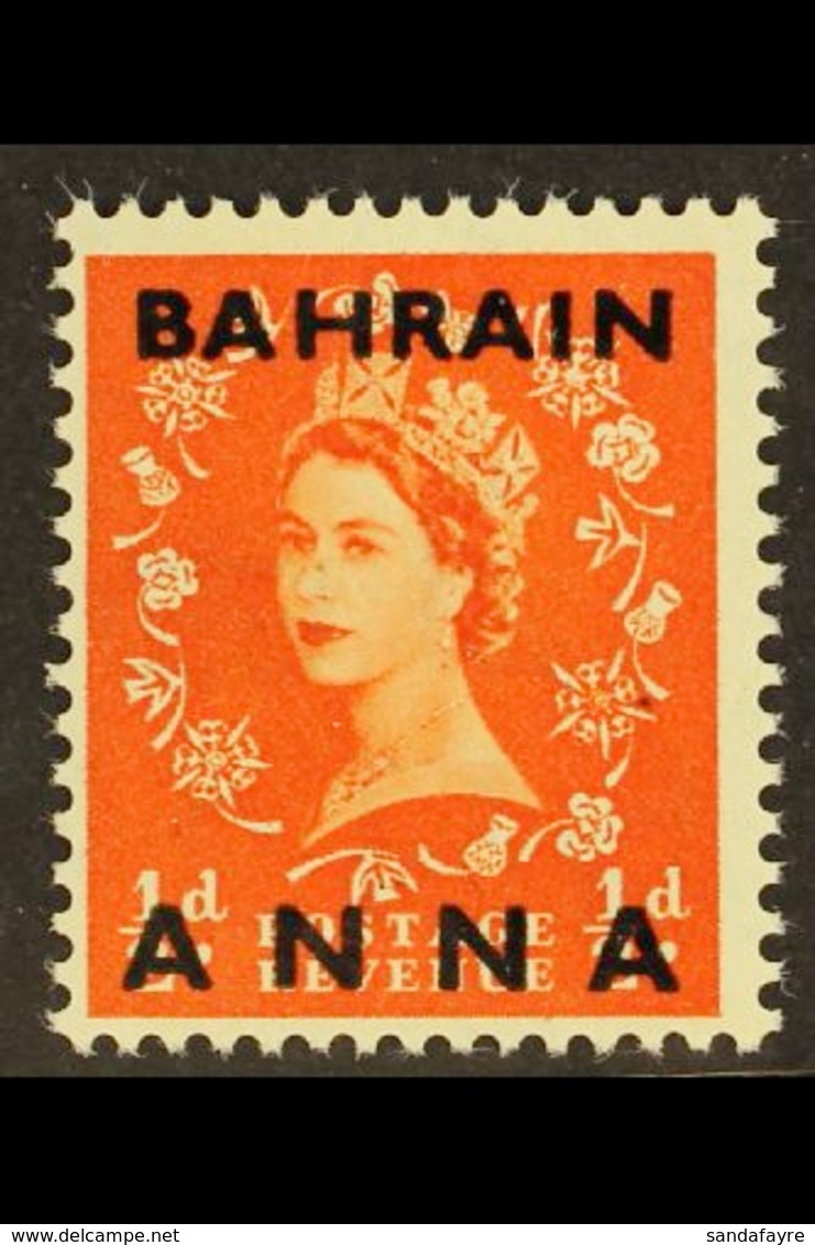 1952-54 ½a On ½d Orange-red With Fraction "½" Omitted, SG 80a, Never Hinged Mint. For More Images, Please Visit Http://w - Bahrain (...-1965)