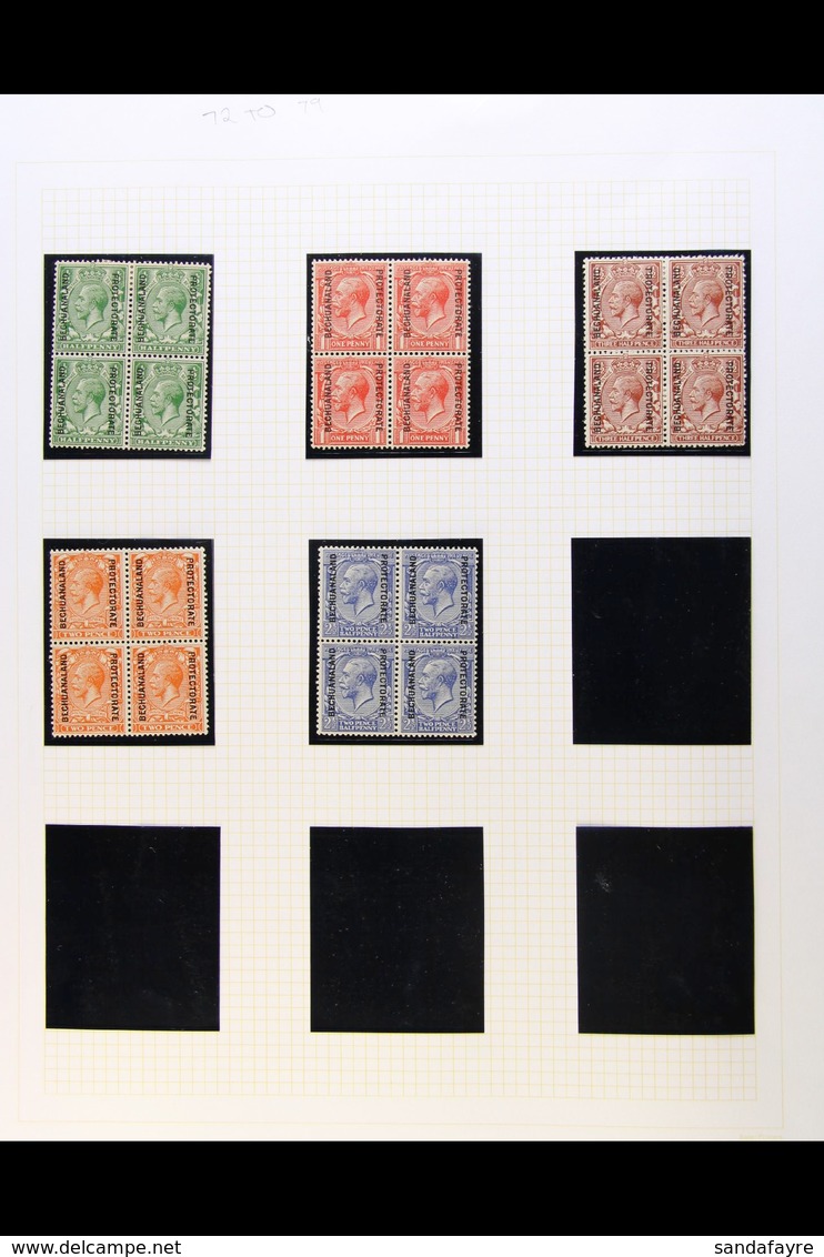 1904-1924 BLOCKS OF FOUR With KEVII ½d To 2½d (SG 67/69); 1912 1d (SG 72); 1913-24 Set To 2½d (SG 73/78) - The 2d Orange - Other & Unclassified